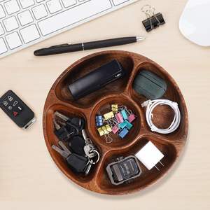 Bandeja de Madera de Primera Calidad para Cortar, Servir y Organizar, Platos Redondos para Azúcar, Frutas, Aperitivos, Frutos Secos, Personalizable - Product Image 3