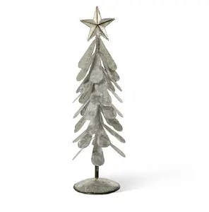 Trendy Zilveren Antieke Kerstboom Met Metalen Basis Voor Thuisfeest Tafelblad Met Stertopper Kerstcadeau Voor De Laagste Prijs