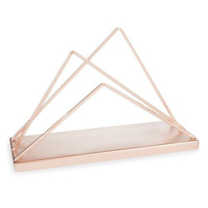 Servilletero decorativo de mesa de diseño de lujo, soporte de tejido, la mejor calidad, servilletero con forma de triángulo de Metal dorado rosa, el mejor precio - Product Image 1