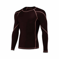 Camiseta de Compresión de Manga Larga para Hombre, Protección UV, Secado Rápido, Transpirable, Cuello Redondo, Ajuste Ceñido, Logotipo Personalizado, Ropa para Correr