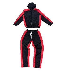 Vêtements de sport personnalisés de haute qualité, veste coupe-vent en nylon réfléchissant imperméable pour l'extérieur et ensemble de pantalon de survêtement pour homme - Product Image 1