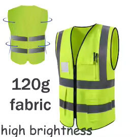 Gilet de sécurité réfléchissant à haute visibilité tendance pour la construction, décontracté, respirant, 100% polyester, logo personnalisé - Product Image 6