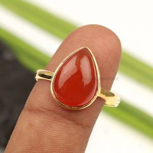 Fanta Chalcedony Minimalist <b>Ring</b> 925 Sterling Silver 18K Micron Gold Plating Bezel Setting Handmade Artisan Designer Jewelry for - Product Image 2