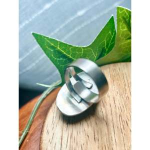Antionette Martinez Kingman Turquoise & Sterling Silver <b>Adjustable</b> <b>Ring</b> Casual Style Stainless Steel Jewelry Bezel Setting Gift - Product Image 4