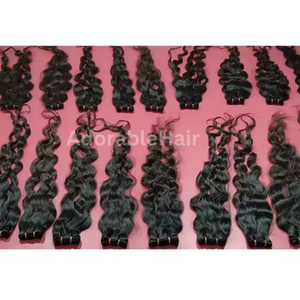 Vente en gros d'extensions de cheveux Remy indiens de meilleure qualité 100% 20-30 pouces, matière première de vague naturelle droite crépue droite - Product Image 4