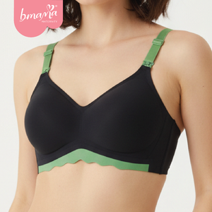 Soutien-gorge de maternité Bmama, série Cool Jelly, couleur noire, confortable, col en V, bande en silicone, bonnets ultra fins, pour dormir et allaiter - Product Image 1