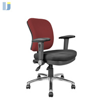 Chaise de bureau pivotante moderne sans accoudoirs en tissu, dossier réglable en hauteur, base en aluminium, roulettes robustes, 3 leviers, poste de travail pour personnel