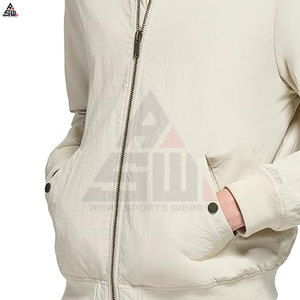 Winter Sporty Breathable Stand Collar 100% Cotton <b>Canvas</b> Bomber <b>Jacket</b> for Men Outdoor Regular Fit - Product Image 3