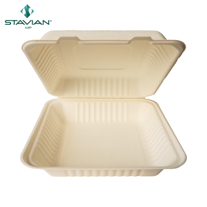 100% nouveau micro-ondes-sûr 9x9 pouces écologique biodégradable jetable vaisselle qualité à base de plantes Top Clamshell - Product Image 2