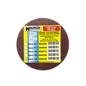 Disco di ricambio Lija con velcro Ø 125 mm. con fori grano 240 (10 Pezzi) - Product Image 4