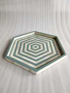 Bandeja de incrustaciones de hueso Natural hecha a mano india, diseño Floral, bandejas de mesa ecológicas para servir, superventas, fabricante directo al por mayor - Product Image 3