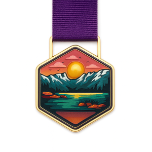 Medalla Deportiva Personalizada con Logotipo, Impresión UV Metálica Tridimensional a Todo Color, Medalla de Escalada de Montaña - Product Image 3