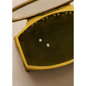 June <b>Stud</b> <b>Earrings</b> with <b>Emerald</b> Cut Diamond Elegant Diamond Jewelry - Product Image 3