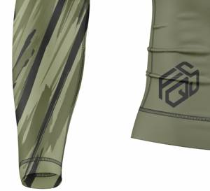 OEM Custom Front Logo Men's Compression Rash Guard Spandex/Polyester <b>UV</b> Protection Quick Dry Breathable MMA BJJ - Product Image 6