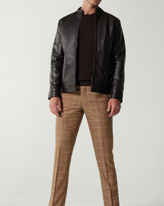 Chaqueta de cuero con cremallera de ante de lujo de tendencia para hombre, ropa de abrigo elegante al por mayor, chaqueta de tela ligera con logotipo personalizado - Product Image 1