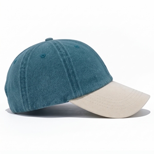 Casquette de baseball 6 panneaux réglable unisexe décontractée avec visière contrastante, vente en gros, logo personnalisé, casquette en coton lavé non structurée de haute qualité - Product Image 4