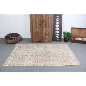 Alfombra Turca, Alfombra de 3.9x6.6 pies, Alfombra con diseño de plantas y árboles blancos - Product Image 3