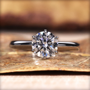 Anillo de Compromiso con Diamante Cultivado en Laboratorio de 1.12CT, EVS1, Solitario, 6 Puntas, Regalo de Aniversario, Diamantes Sueltos - Product Image 1