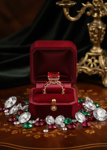 Anillo de Compromiso con Halo de Diamantes Creados en Laboratorio, Corte Esmeralda Rosa, 4 Quilates, Piedra Rosa Radiante, Joyería Nupcial, Anillo de Aniversario para Ella - Product Image 3