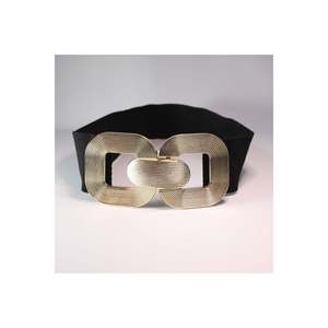 Ceinture élastique pour femme avec boucle dorée, ceinture pour veste, ceinture pour chemise, ceinture pour robe - NOIR - Product Image 4