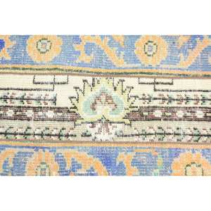 Vintage Traditional Blue Yellow 2 X 3.3ft Turkish Wool <b>Rug</b> <b>Flat</b> Weave Patchwork Design for Living Room Decor Car 4m Width Latex - Product Image 5