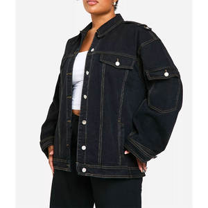 Chaqueta de mezclilla para mujer Vintage Loose Fit Color sólido Manga larga Casual Moda Prendas de abrigo Chaquetas - Product Image 5