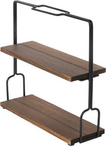 <b>Two</b>-<b>Tier</b> Solid Rectangular Wooden <b>Cake</b> Cupcake Displaying <b>Stand</b> Attractive Structured Luminous Metal Frame Decorative Use - Product Image 5