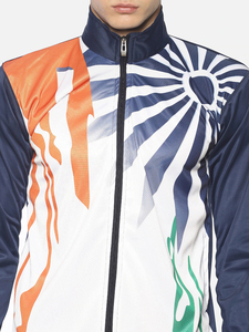 Chándales de Algodón y Poliéster para Hombre, Uniforme de Entrenamiento con Sublimación, Estampado en Blanco y Azul Marino - Product Image 3