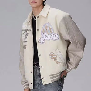 Fabricante personalizado de alta calidad bordado de cuero mangas Letterman Varsity chaquetas para hombres Varsity chaquetas personalizadas para hombres - Product Image 3