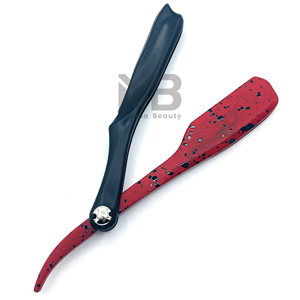 Maquinilla de afeitar de hoja abierta de peluquero de borde recto con mango de plástico Manual de precio más vendido - Product Image 4