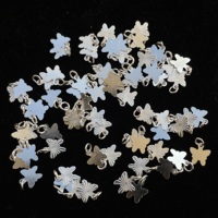 6mm 8mm 925 argent Sterling diamant coupe brillant papillon oiseau breloques en vrac résultats or résultats accessoire bricolage entretoise véritable charme