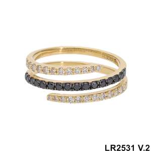 แหวนทองคำ 14K ชุบโรเดียม ประดับเพชรธรรมชาติสีดำขาว ดีไซน์เกลียวพันรอบ สง่างาม ทันสมัย สำหรับผู้หญิงที่ชอบความโดดเด่น - Product Image 5