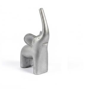 Modern Geometric Silver Elephant Figurine <b>Abstract</b> Metallic <b>Animal</b> Sculpture for Home and Office Decor - Product Image 1