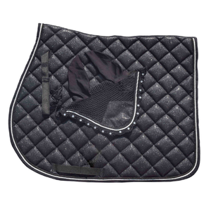 2025 ensemble de tapis de selle équestre paillettes tendance avec bonnet mouche assorti coussin d'équitation tout usage et ensemble de voiles d'oreille - Product Image 4