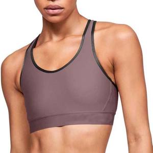 Soutien-gorge de sport pour femme très résistant - Style simple, logo frontal, matière en spandex/nylon, respirant et à séchage rapide, maintien moyen - Product Image 2