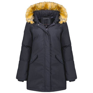 Veste parka pour femme d'extérieur 100% nylon imperméable respirante coupe-vent séchage rapide écologique à capuche zippée régulière brute - Product Image 2