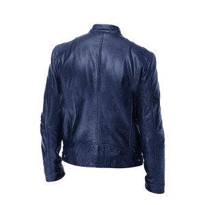 Solid Color Winter High Street Men's Sheep Skin Leather <b>Jacket</b>-Customizable Color Front Logo Eco-Friendly Comfortable Waterproof - Product Image 4