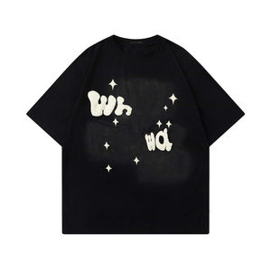 Venta al por mayor 100% algodón hombres camiseta de gran tamaño logotipo personalizado bordado y Puff impresión frente logotipo camiseta para hombres - Product Image 3