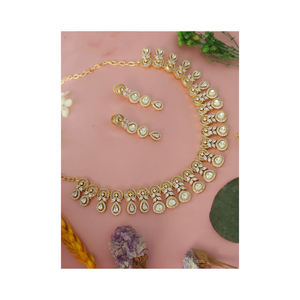 Wholesale Kundan Bridal Jewelry Set Finest Brass for <b>Indian</b> Ladies Quartz for Weddings Parties Anniversaries Engagements Price - Product Image 3