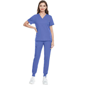 Hôpital chirurgical médical femmes médecin infirmière gommages uniforme 2025 nouveau Design Salon de beauté Spa Logo personnalisé col en v gommages haut pantalon - Product Image 1