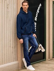 เสื้อสเวตเตอร์มีฮู้ดลำลองแขนยาวผ้าฝ้ายของผู้ชาย - Product Image 2