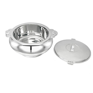 Casserole de service classique en acier inoxydable 1000 ml 1500 ml 2500 ml Lot de 3 Argent - Product Image 3