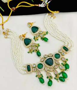 Conjunto de Gargantilla Monalisa AD para mujer, perfecto para bodas, ocasiones festivas, collar tradicional indio con pendientes - Product Image 3