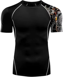 เสื้อรัดกล้ามเนื้อคุณภาพสูงสำหรับผู้ชาย ผลิตจากโพลีเอสเตอร์ 100% เป็นมิตรต่อสิ่งแวดล้อม เหมาะสำหรับฝึกซ้อม BJJ แขนยาว สำหรับกีฬา MMA - Product Image 4