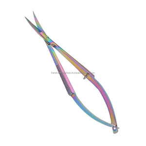 Custom Colors Professional Curved Stainless Steel Spring Scissors <b>Nail</b> Art Cuticle Care Durable Sharp Blade <b>Tool</b> - Product Image 6