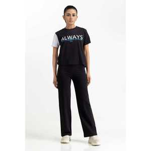 T-shirt en tricot noir respirant avec décoration de logo personnalisé - 231-213-019 - Product Image 3