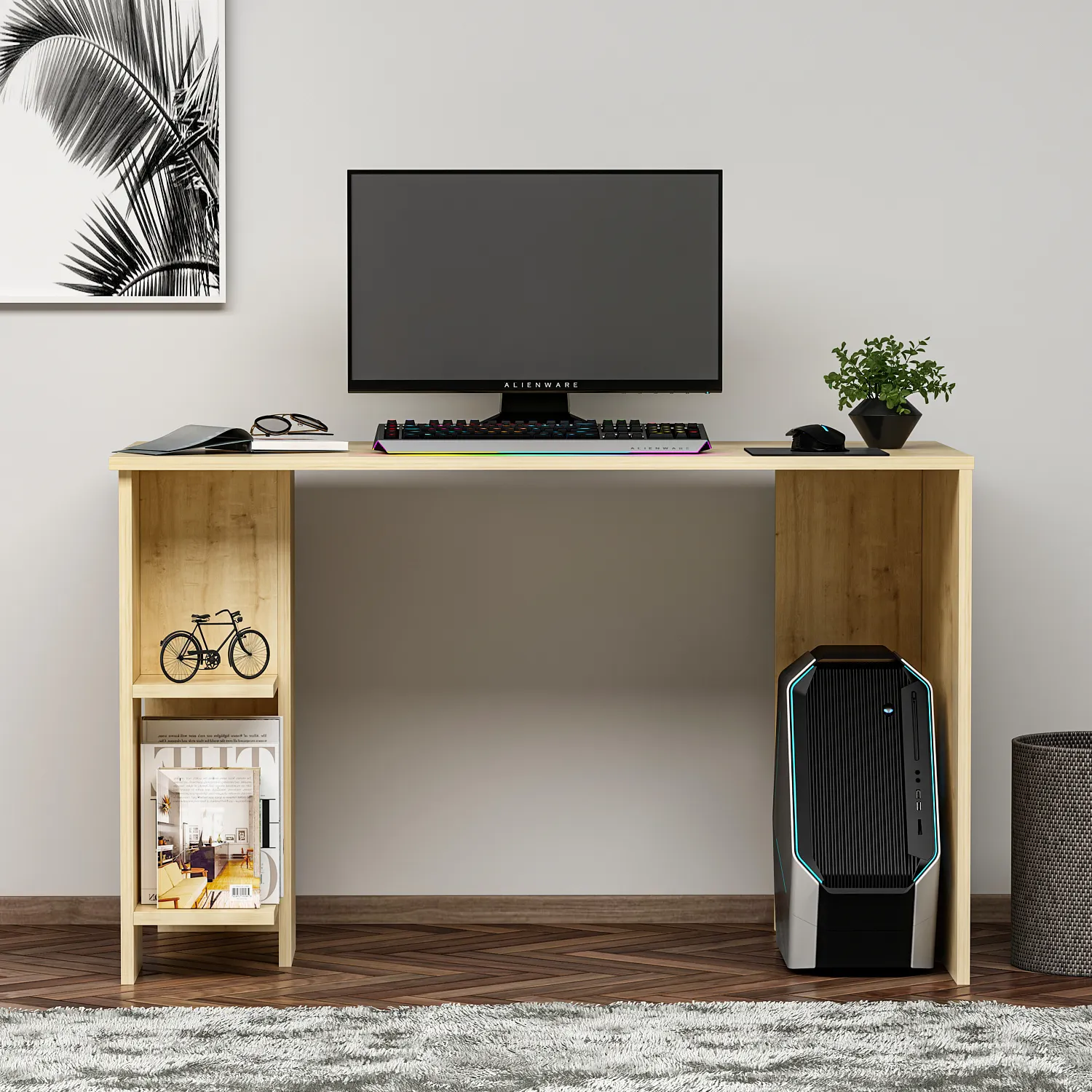 Meilleure vente bureau d'étude Alya chêne saphir conceptions de table de haute qualité bureau en bois bureau d'ordinateur pour étude avec armoire ergonomique