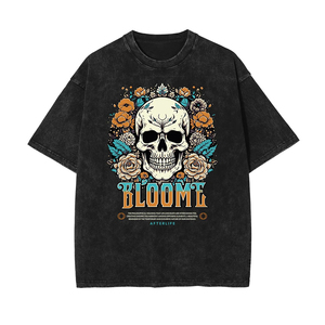 T-shirt graphique noir personnalisé pour homme, coupe classique, 100% coton, col en V, manches courtes, haut uni, vêtements en vrac - Product Image 1