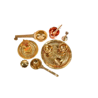 Traditionnel hindou religieux en laiton Puja Thali fantaisie thème conception en relief plaque en métal pour Pooja Arti décoration de la maison Diwali cadeau