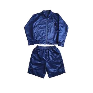 New Arrival Stylish Simple Plain Color <b>Zip</b> up Jackets and <b>Shorts</b> Custom Men Windbreaker Satin Tracksuits for Sportwear - Product Image 6